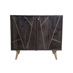 MEYA MUEBLES - Comoda Mong de madera color negro 90x102x50