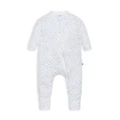POMPON PIMA - Enterito Pijama bebé - Algodon Pima - Zipper - Corazones Celestes