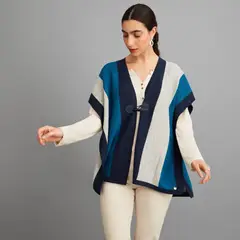 CURVI - Ruana De Alpaca Con Alamar Mujer