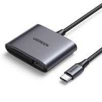 Lector de tarjetas multifunción USB-C SD/TF+USB Gris