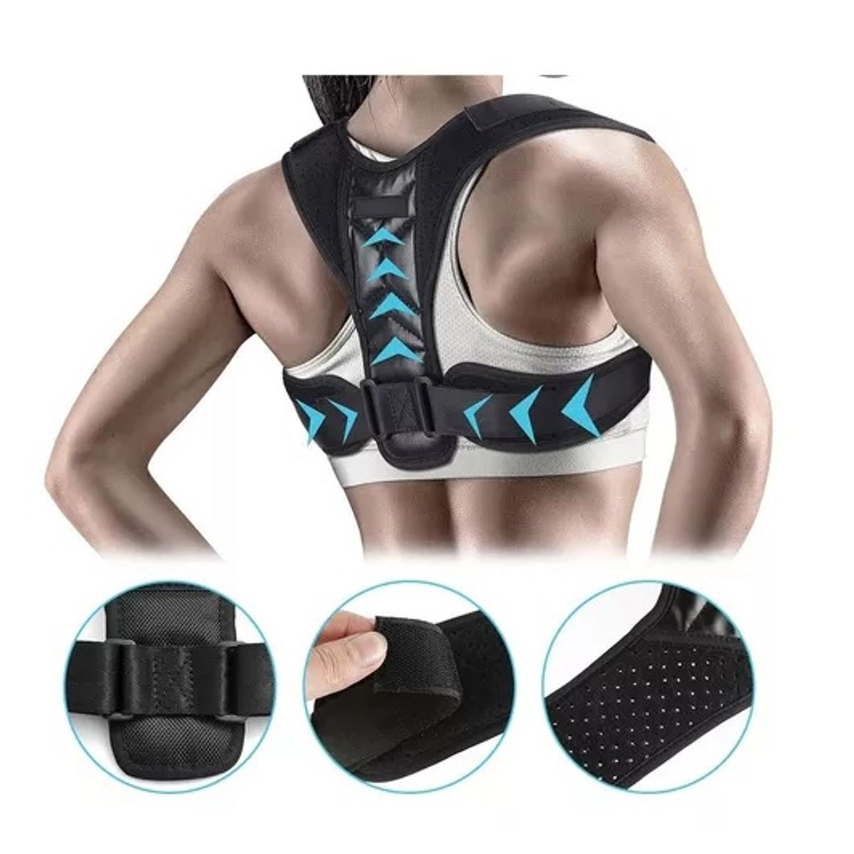 GENERICO - Corrector De Postura Soporte Espalda Clavícula Ajustable