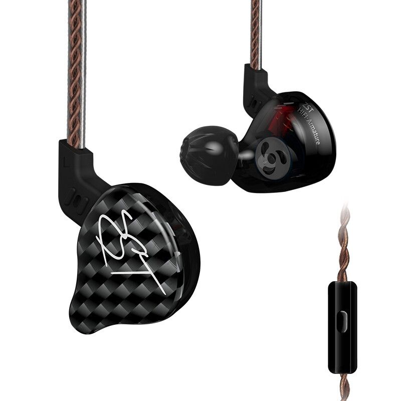 KZ - Audifonos KZ ZST in ear con MIC Negro