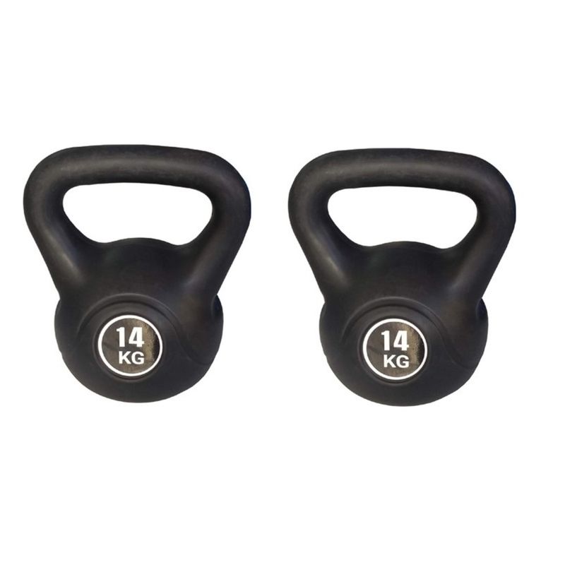 LUMAX - Set Par de Pesas Rusas Kettlebell 14kg Entrenamiento