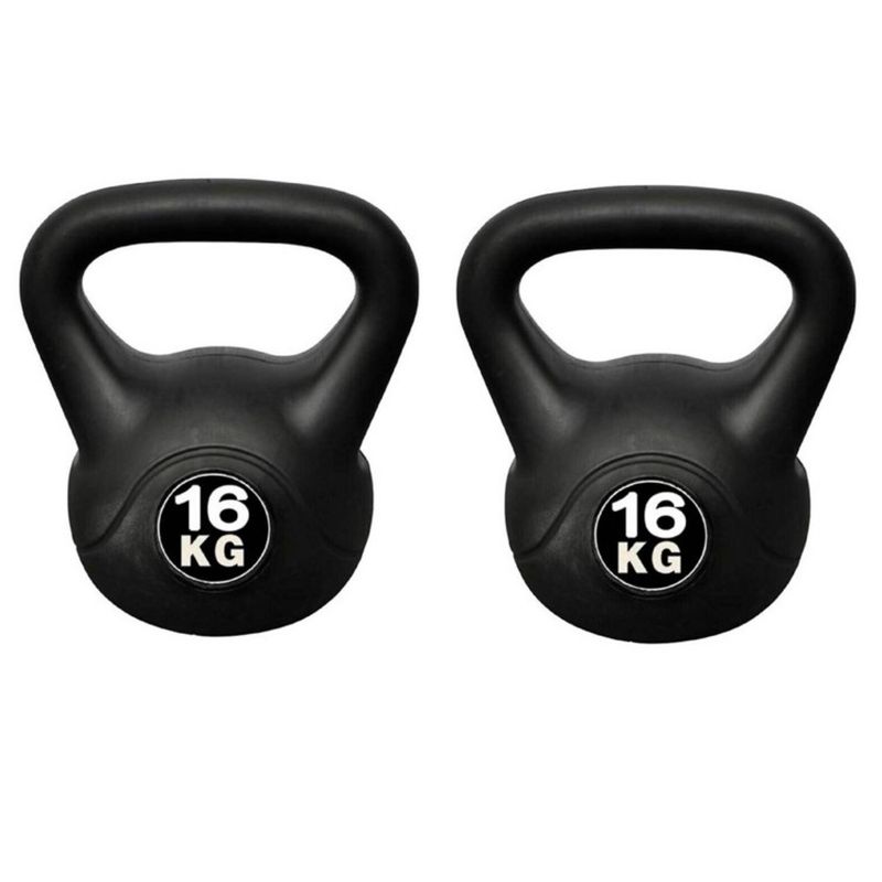 LUMAX - Set Par de Pesas Rusas Kettlebell 16kg Entrenamiento