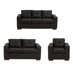 MUEBLES AMERICA - Living Franco 321 Cuero Auris Negro