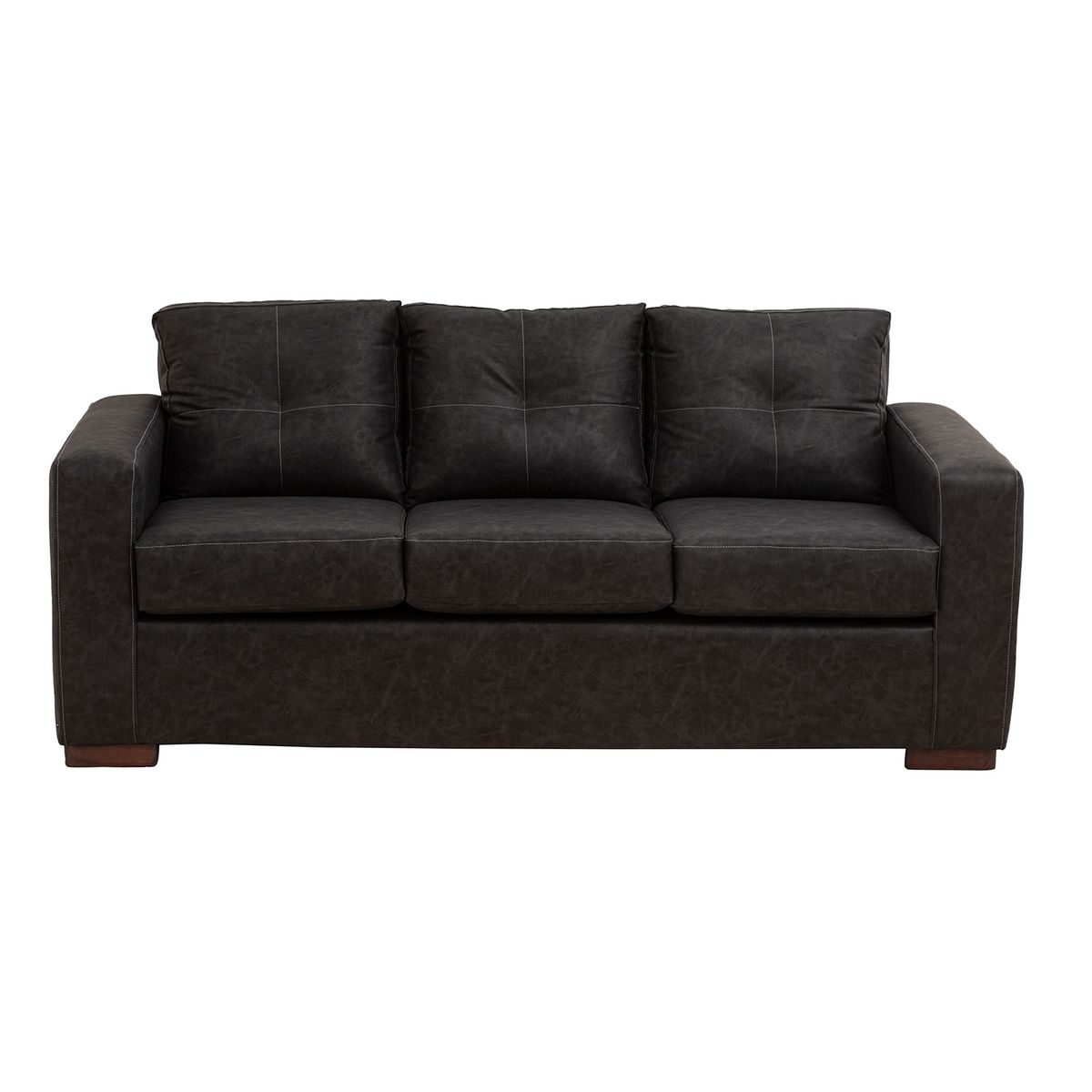 MUEBLES AMERICA - Living Franco 321 Cuero Auris Negro.