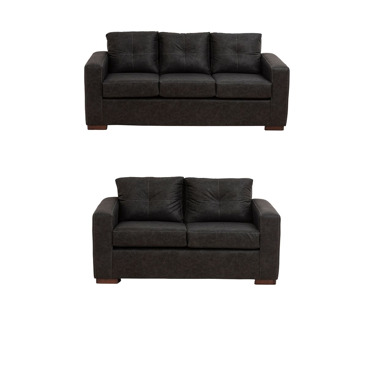 MUEBLES AMERICA - Living Franco 32 Cuero Auris Negro