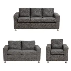 MUEBLES AMERICA - Living George 321 Cuero Auris Gris