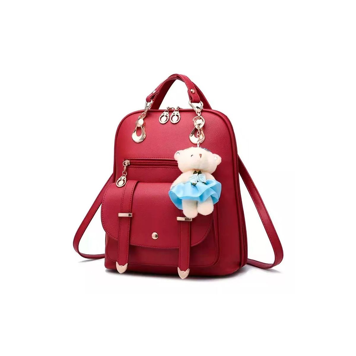 GENERICO - Mochila Cartera Para Mujer Rojo