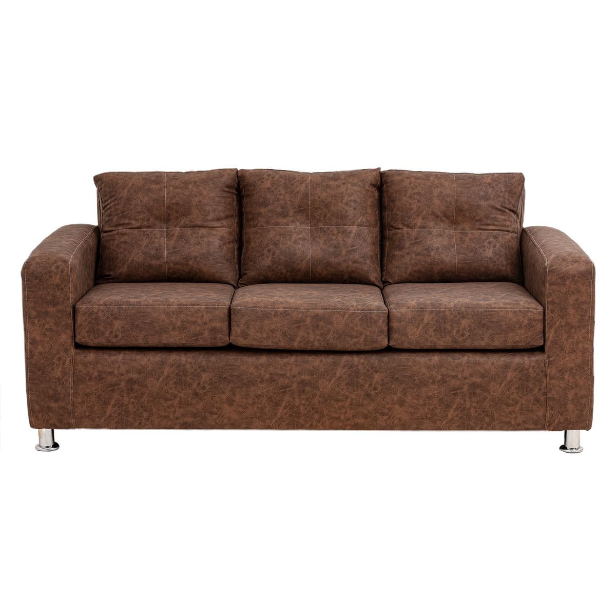 MUEBLES AMERICA - Living George 32 Cuero Auris Café