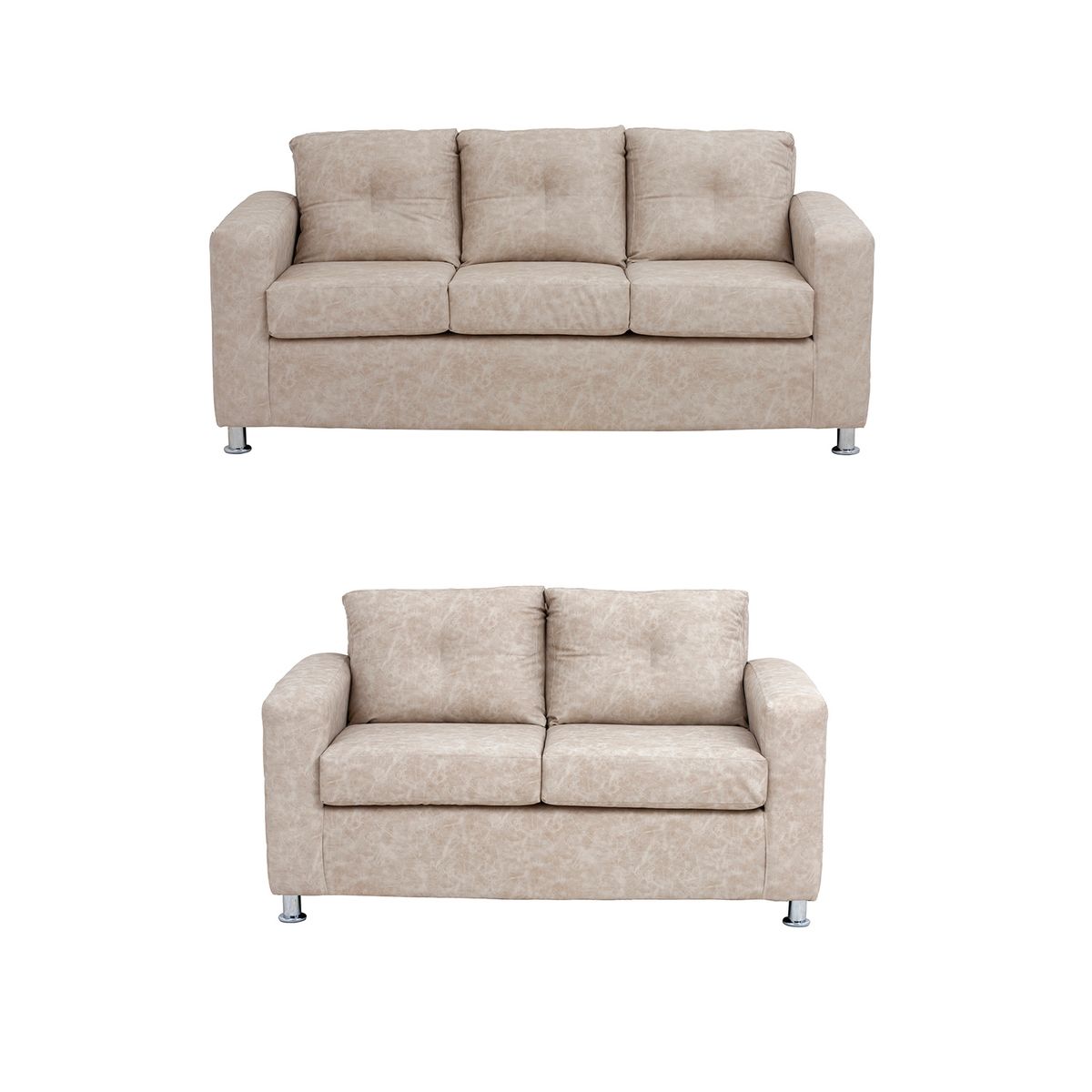 MUEBLES AMERICA - Living George 32 Cuero Auris Beige