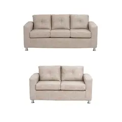 MUEBLES AMERICA - Living George 32 Cuero Auris Beige