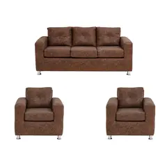 MUEBLES AMERICA - Living George 311 Cuero Auris Café