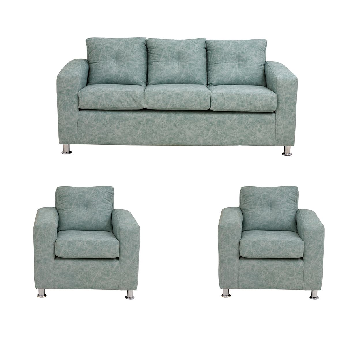 MUEBLES AMERICA - Living George 311 Cuero Auris Verde Agua