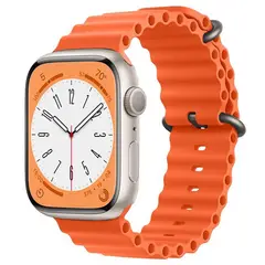 GENERICO - Correa Silicona Ocean Para Apple Iwatch Ultra - del 42 a 49mm -Naranja