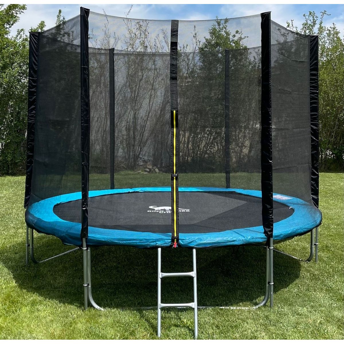 DINO CARS CHILE - CAMA ELASTICA DE 2,44 MTS DE DIAMETRO CON RED LATERAL + ESCALERA (VERDE)