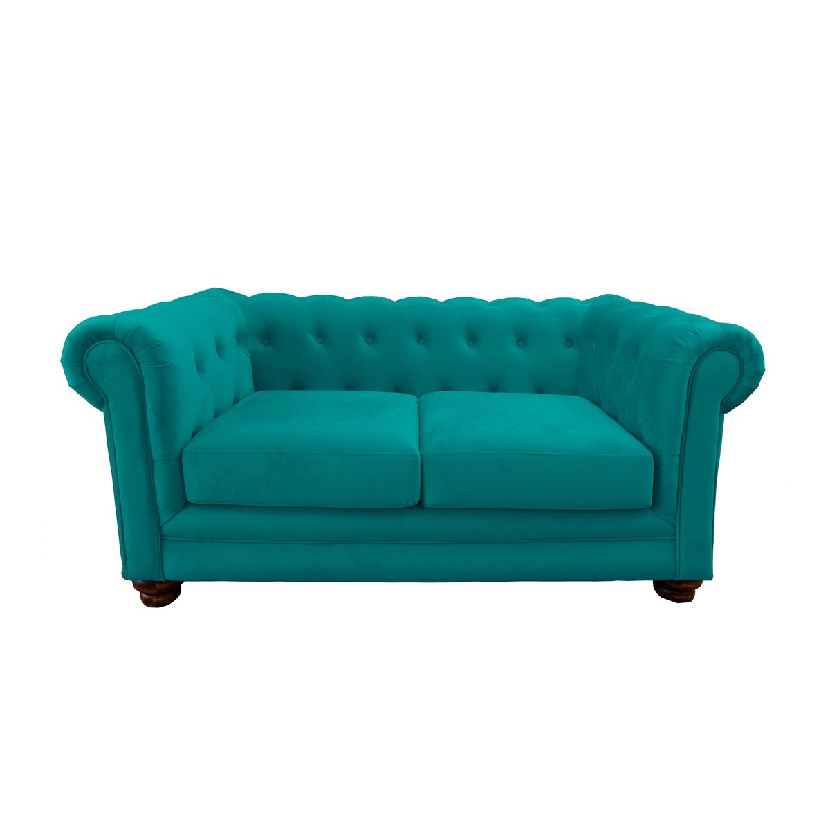LATAM HOME - Sofá Florencia 2 Cuerpos Tela Velvet Turquesa