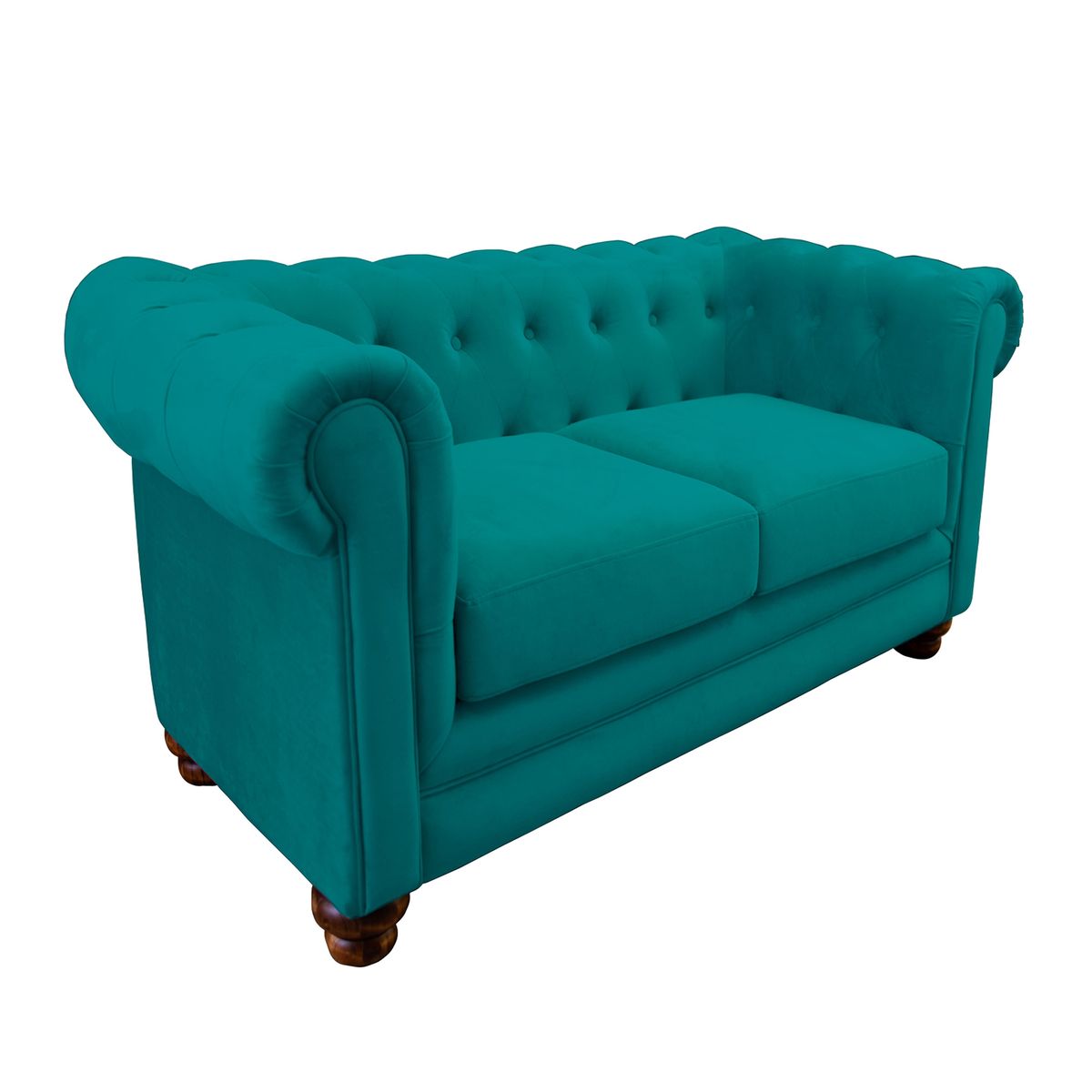 LATAM HOME - Sofá Florencia 2 Cuerpos Tela Velvet Turquesa