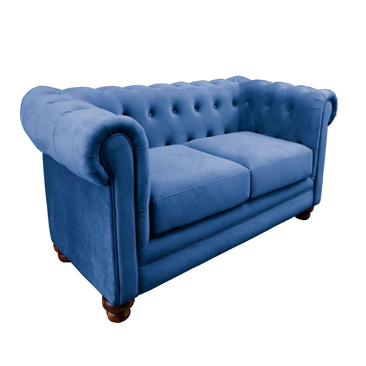 LATAM HOME - SOFA FLORENCIA 2C TELA VELVET AZUL PETROLEO