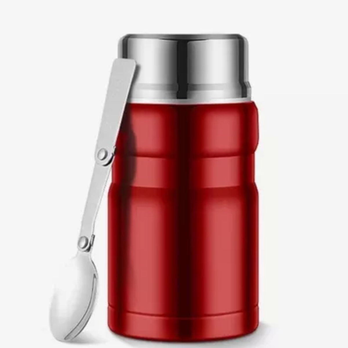 OEM - Termo De Comida Con Cuchara Acero Inoxidable 750 ML - ROJO