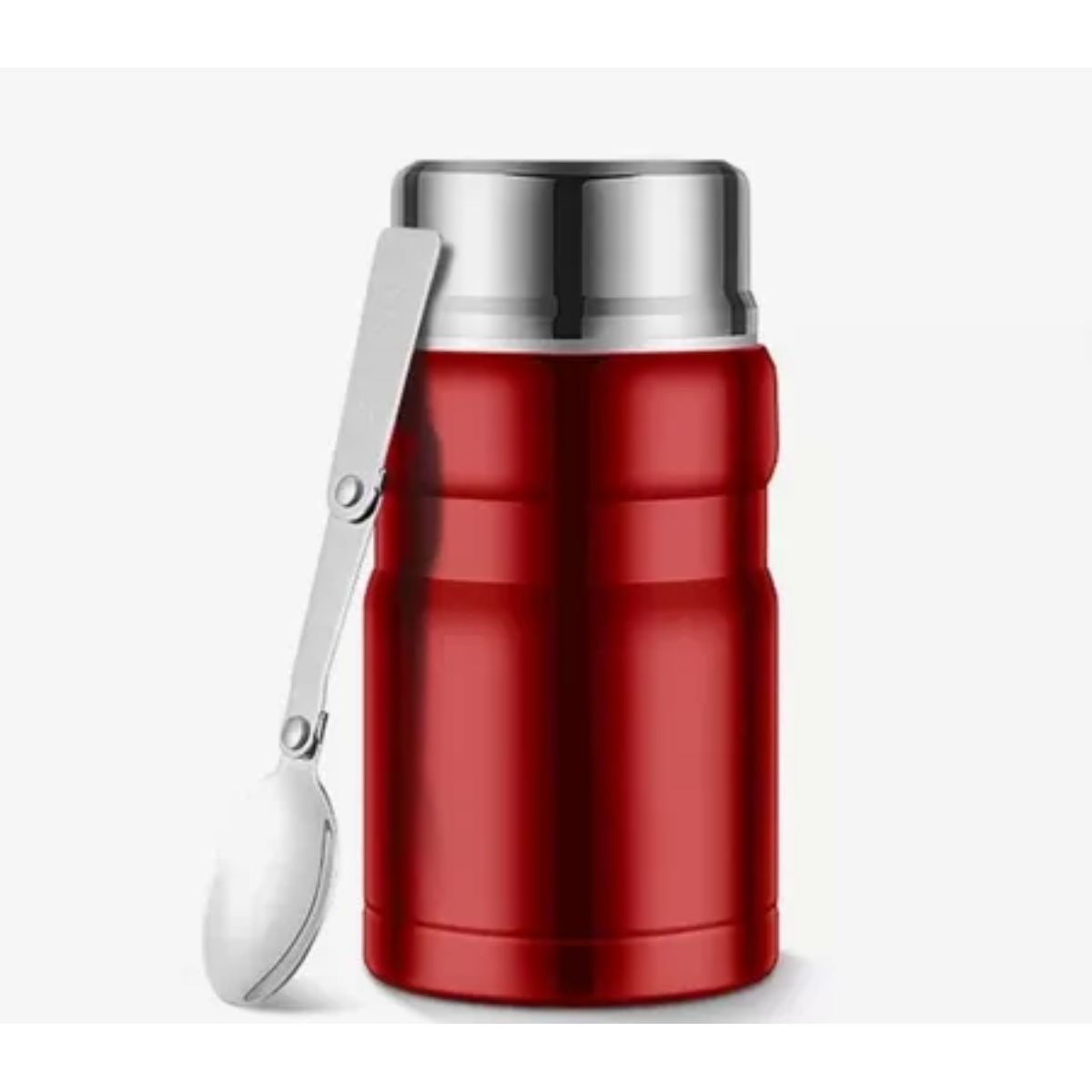 OEM - Termo De Comida Con Cuchara Acero Inoxidable 750 ML - ROJO
