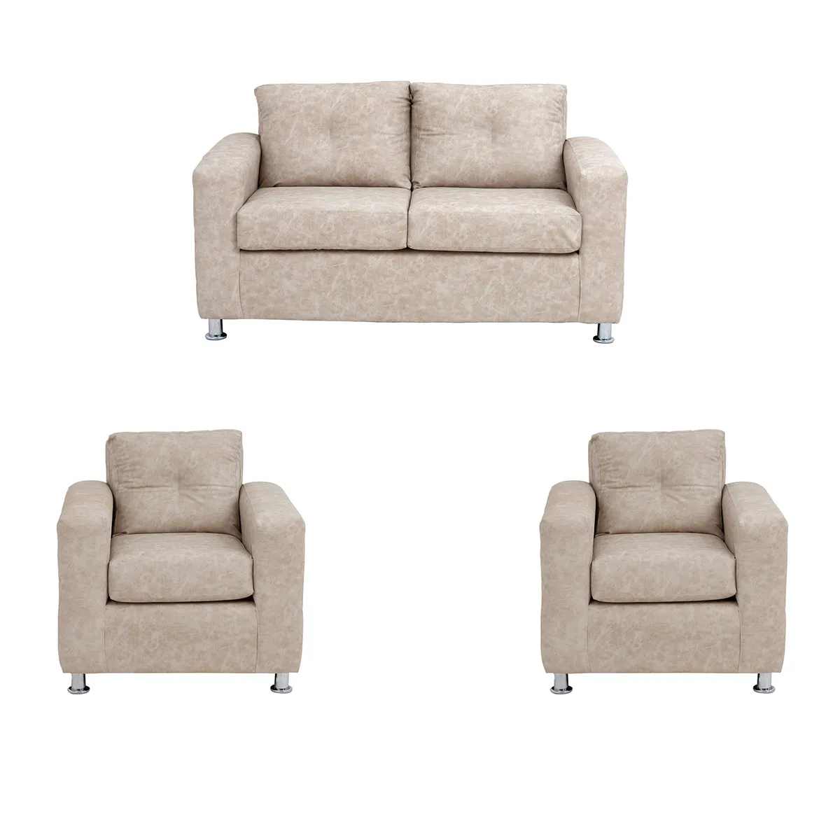 MUEBLES AMERICA - Living George 211 Cuero Auris Beige