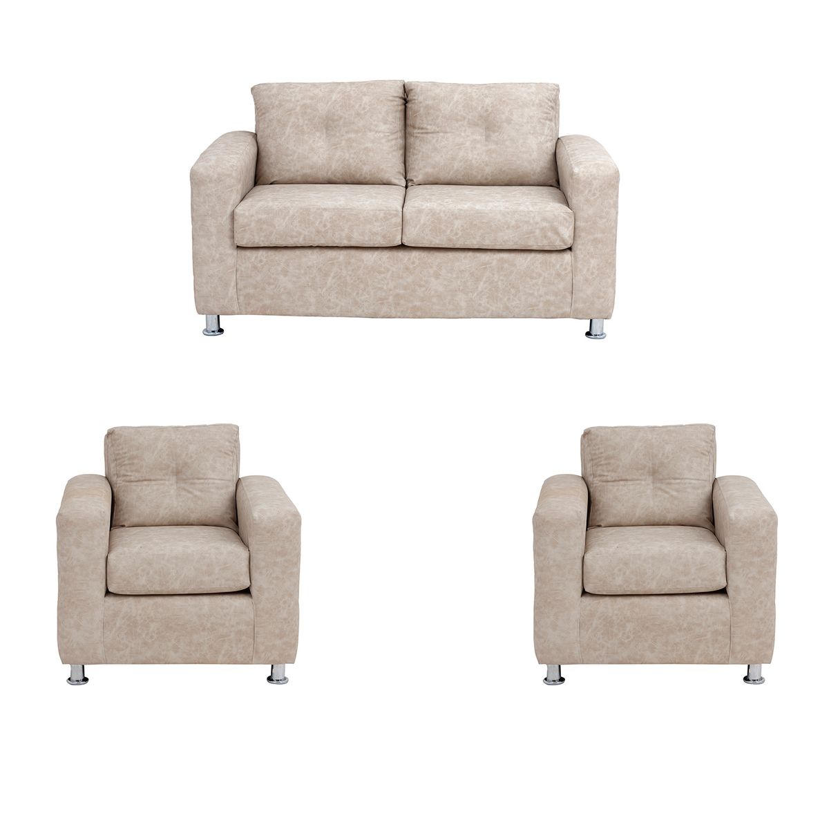 MUEBLES AMERICA - Living George 211 Cuero Auris Beige