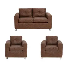 MUEBLES AMERICA - Living George 211 Cuero Auris Café