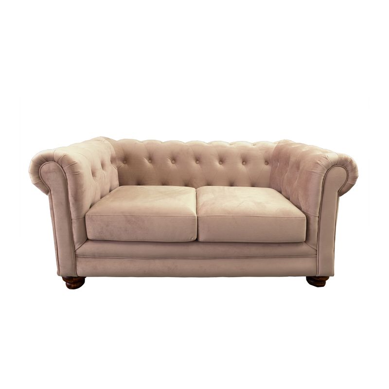 LATAM HOME - Sofá Latam Home Florencia 2C Beige Capitoné Patas Madera