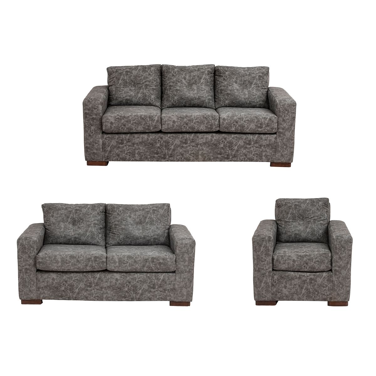 MUEBLES AMERICA - Living Franco 321 Cuero Auris Gris