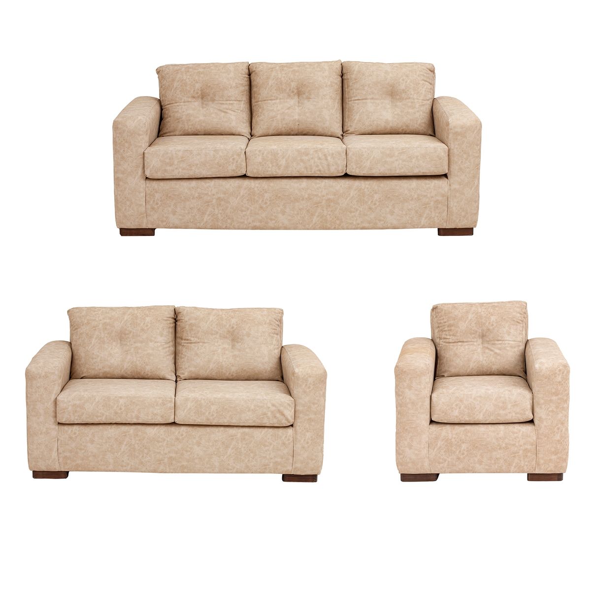 MUEBLES AMERICA - Living Franco 321 Cuero Auris Beige