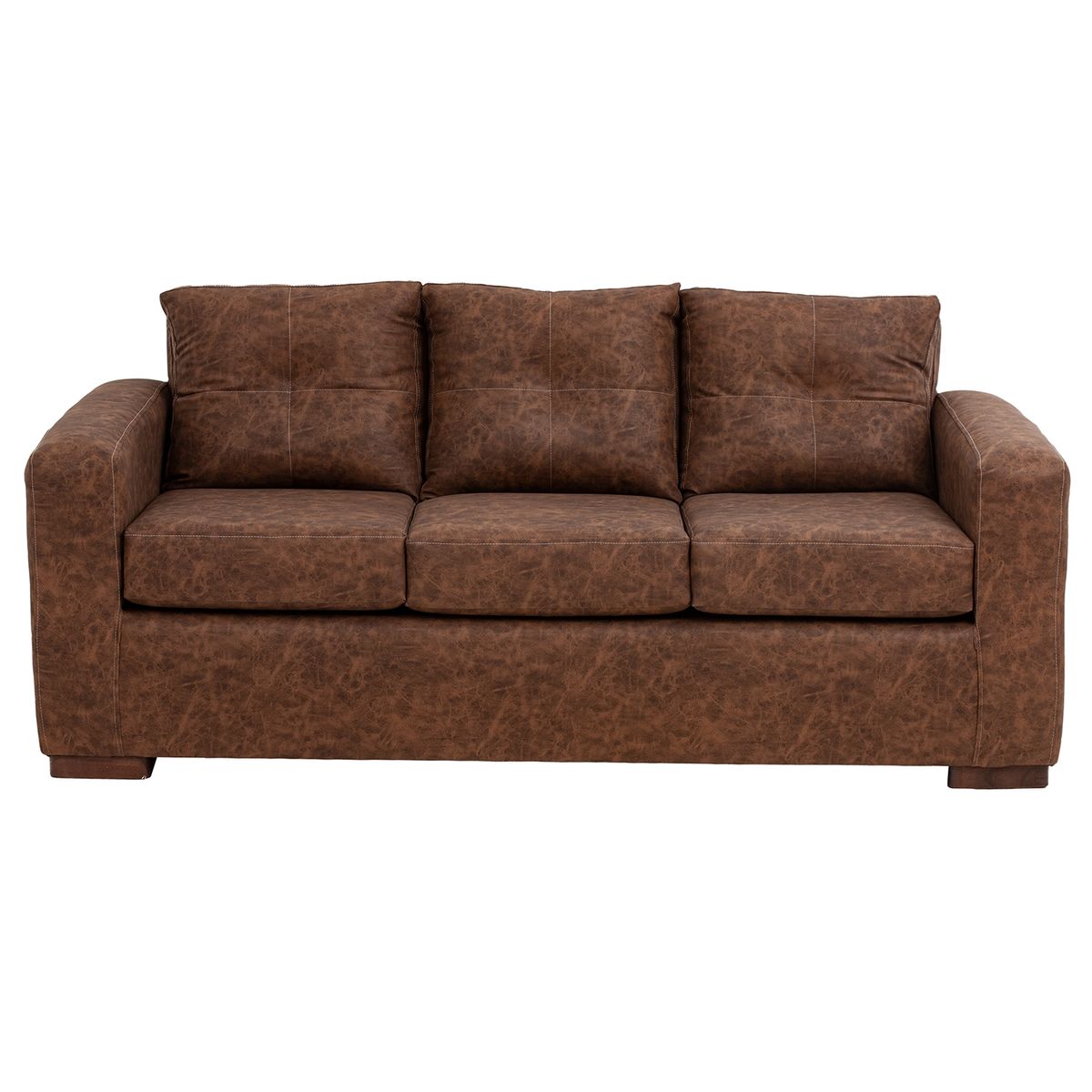 MUEBLES AMERICA - Living Franco 321 Cuero Auris Café