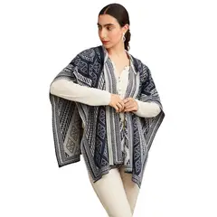 CURVI - Ruana de Alpaca Con Diseño