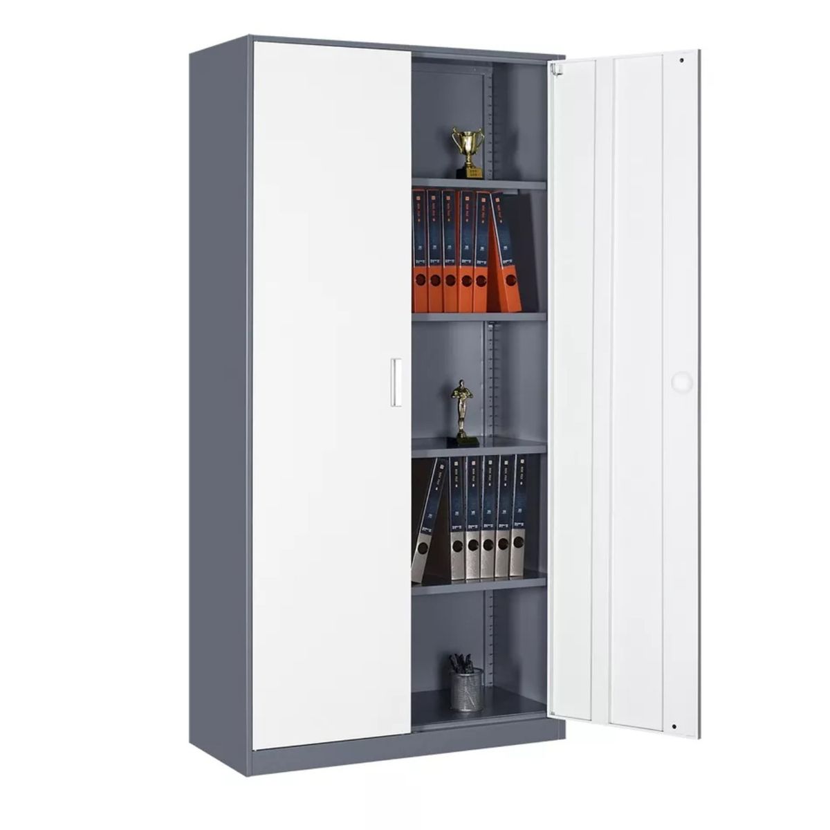 PROCHEF - Armario Acero 90x40x185 cm. 2 Cuerpos 2 Puertas Band Horiz.