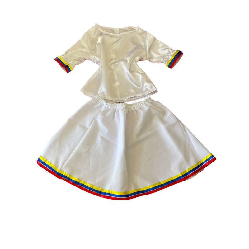 SEIGARD - Traje Típico Colombia Niña CVG-050 Color Blanco