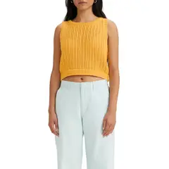 LEVIS - Chaleco Mujer Baby Blue Vest Amarillo