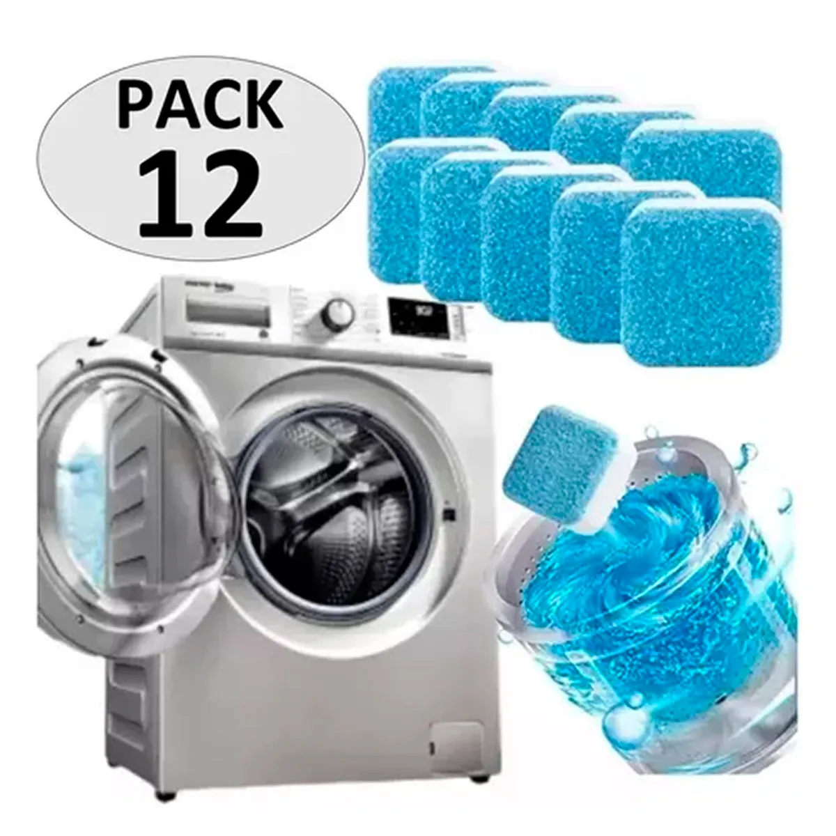 ESHOPANGIE - Pack 12 Pastillas  Limpieza De Maquina Lavadora