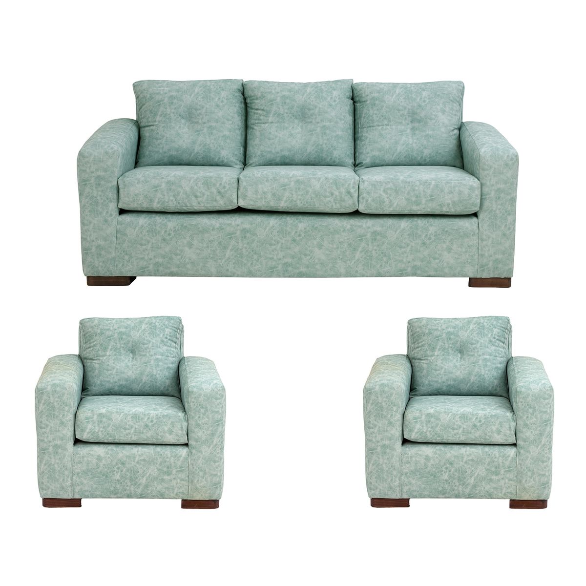 MUEBLES AMERICA - Living Franco 311 Cuero Auris Verde Agua