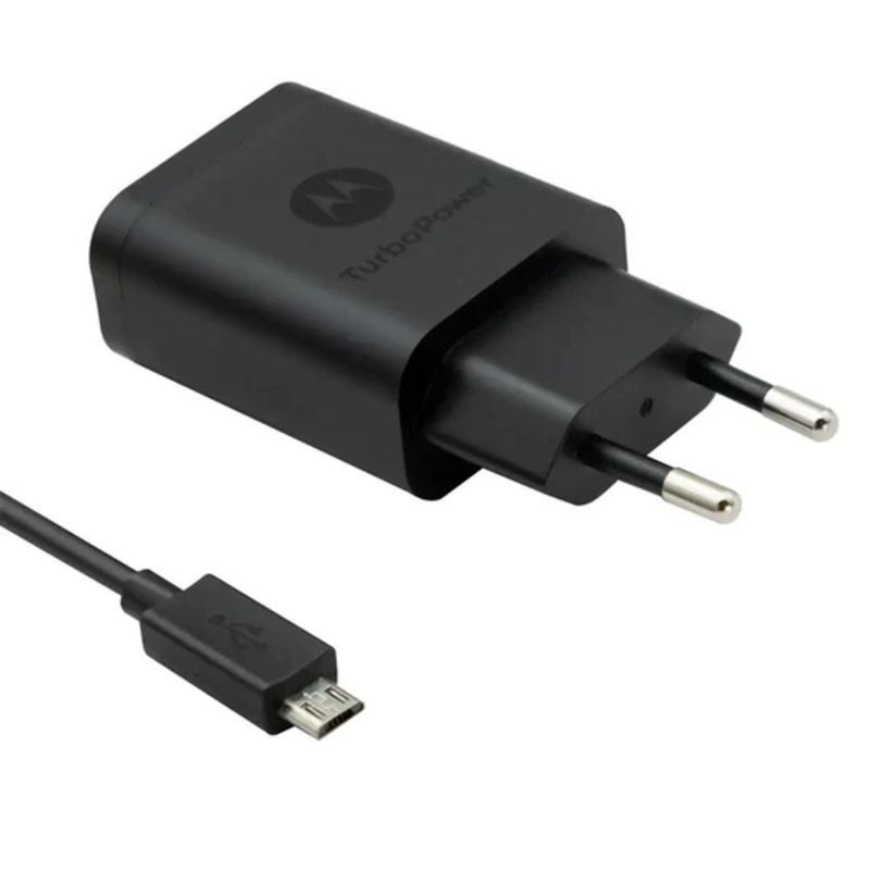 MOTOROLA - Cargador Motorola Micro 18w Carga Rápida Incluye Cable Sc52m