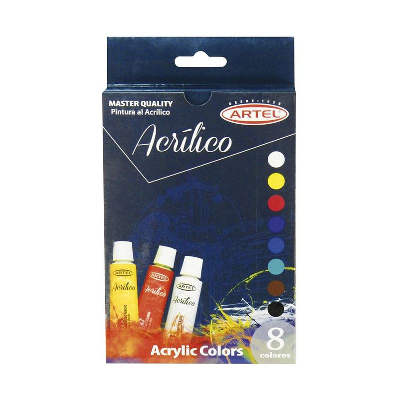 ARTEL - Set Acrílicos Artel 8 colores de 12ml