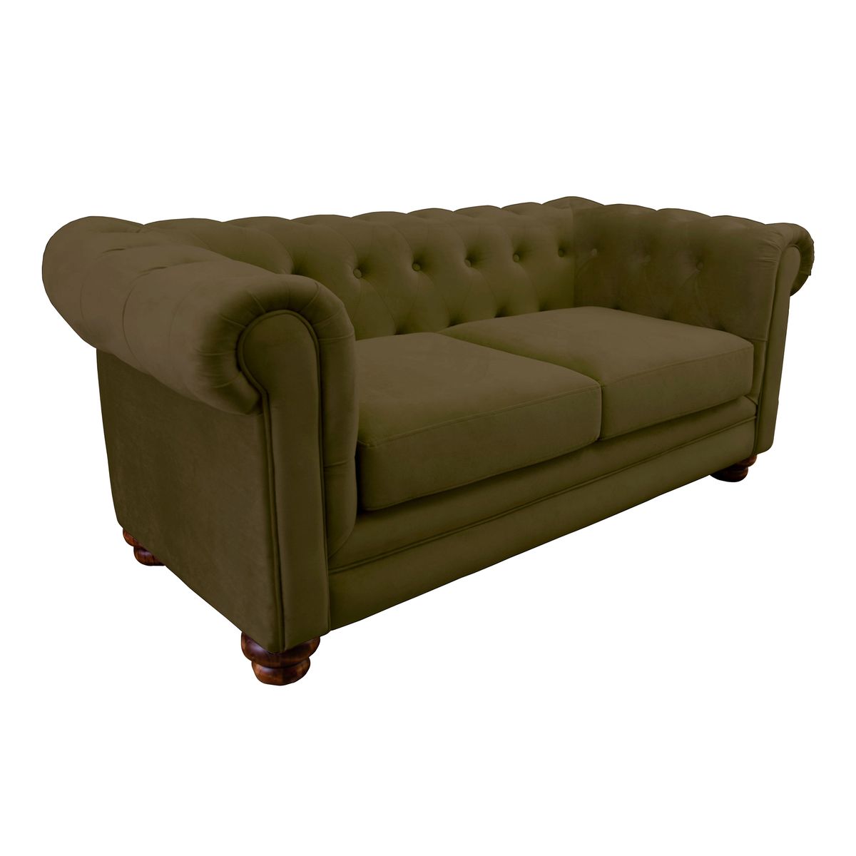 LATAM HOME - Sofá Latam Home Florencia3C Verde, Tela Velvet, Capitoné