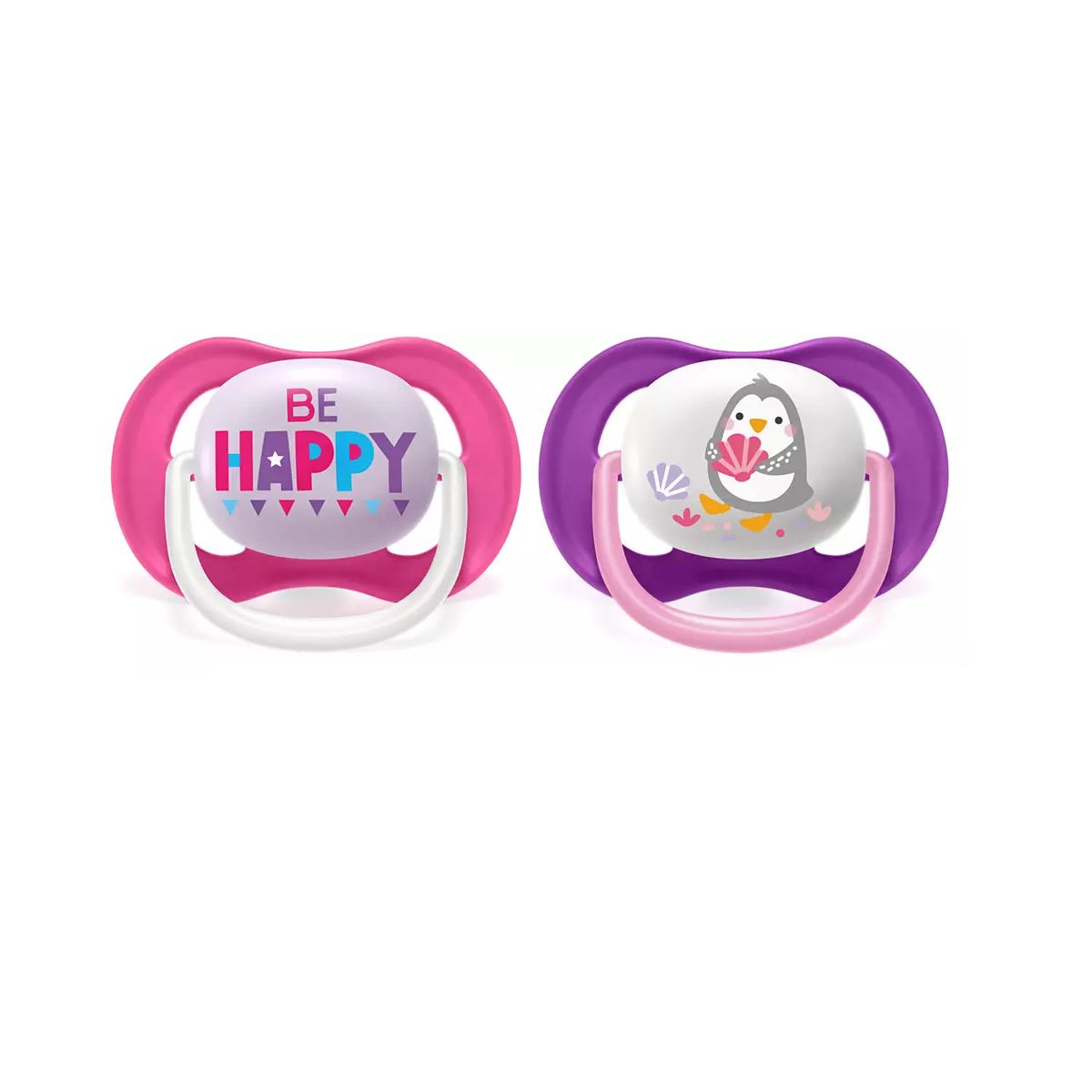 AVENT - Chupete Ultra Air Collection,  Happy/Pinguino 6-18m 0%BPA