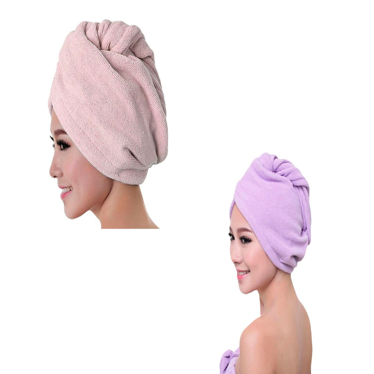GENERICO - Pack x2 toalla microfibra pelo toalla turbante toalla de pelo…