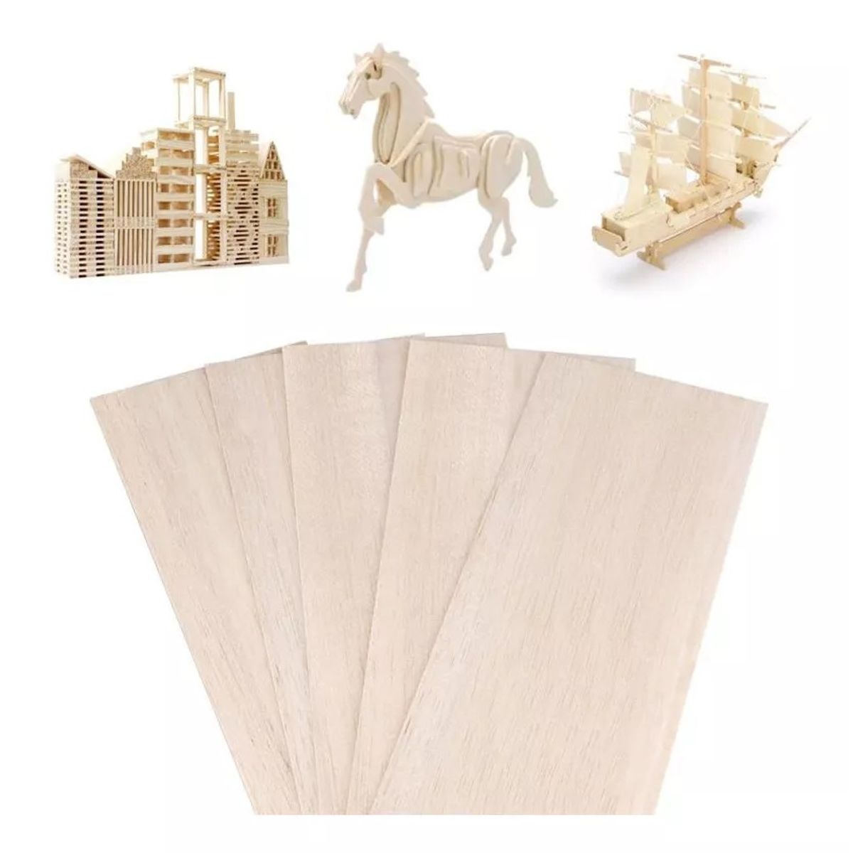 GENERICO - Madera De Balsa 300 X 100 X 1mm 5un…