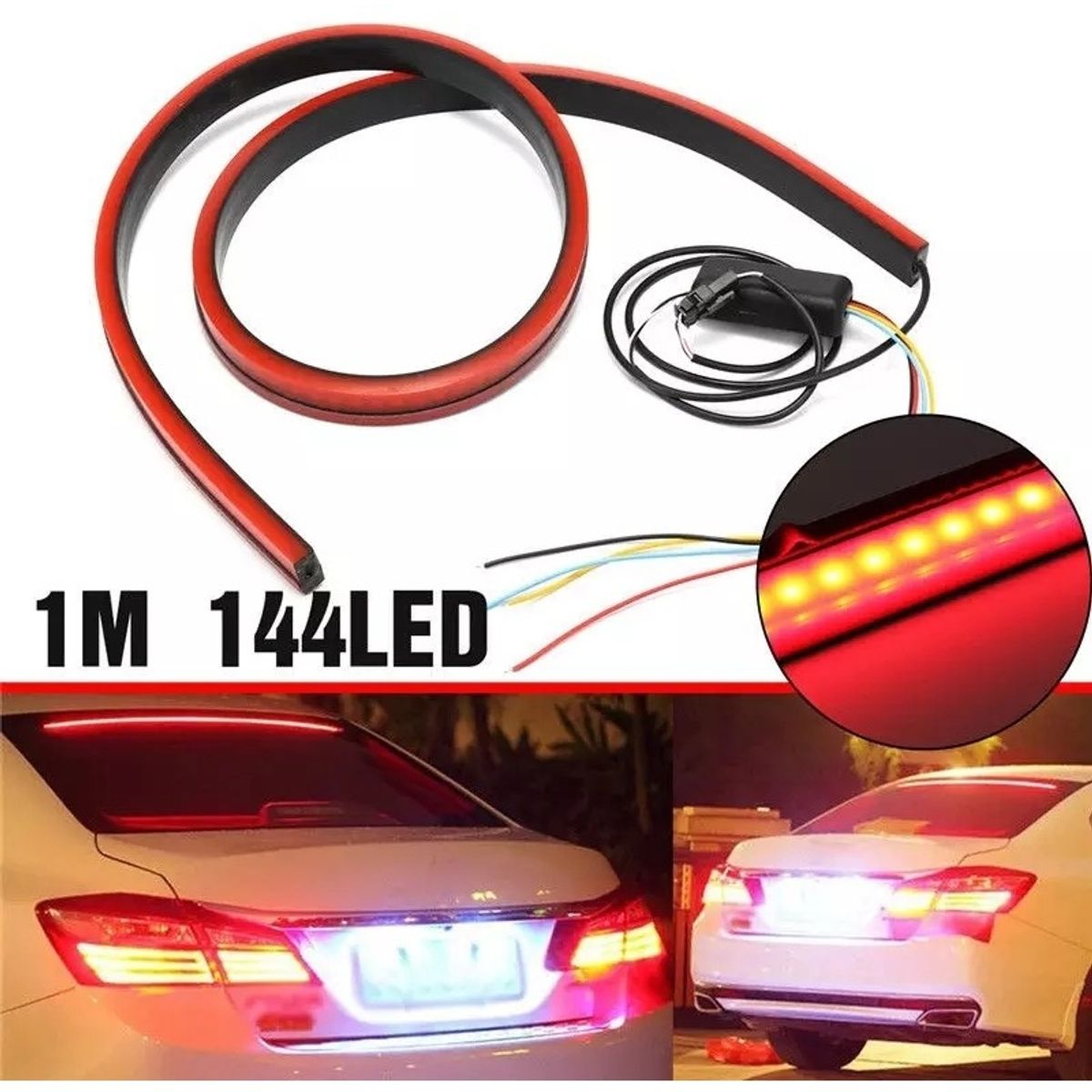 GENERICO - Tercera Luz Freno Flexible 1.02 Mts Varias Funciones