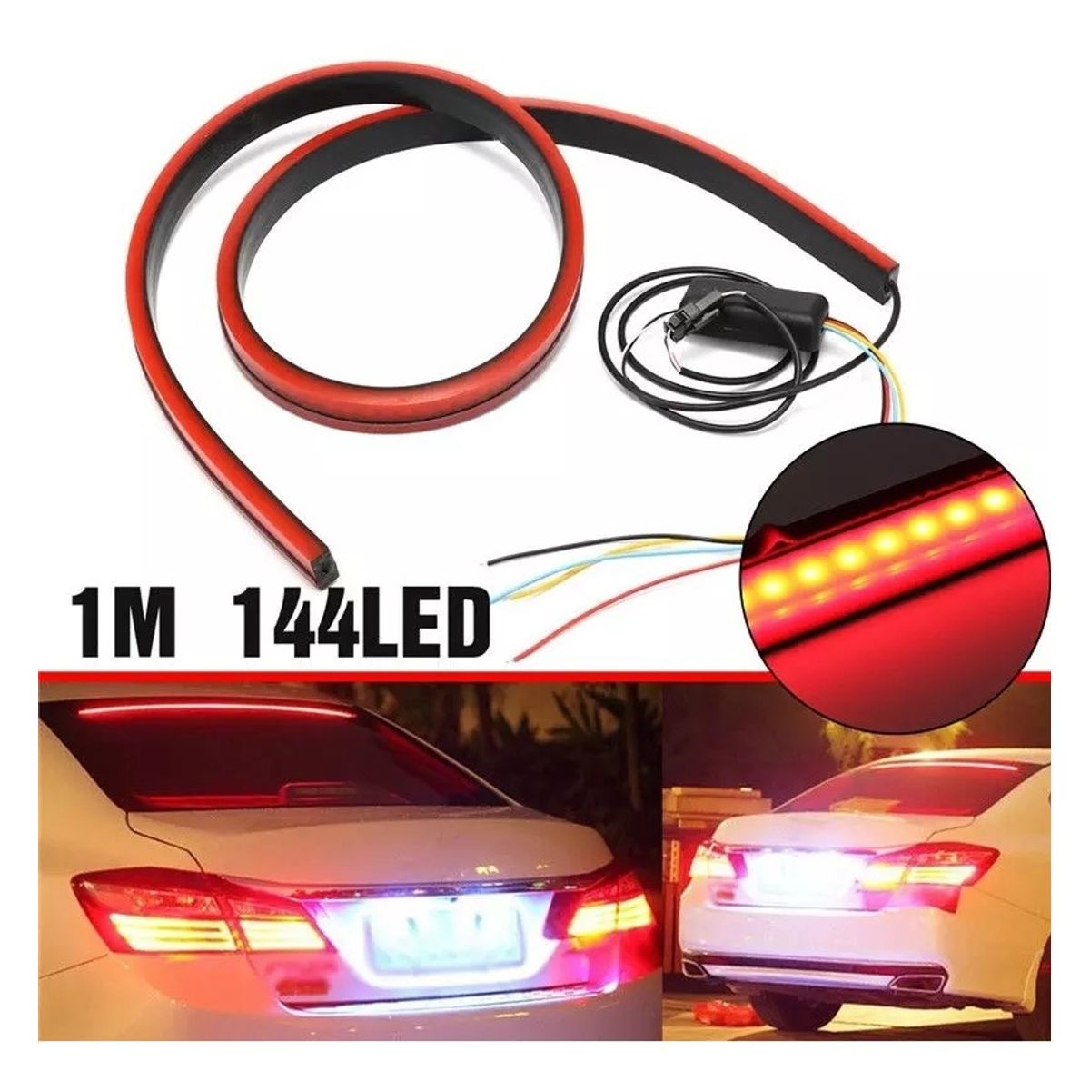 GENERICO - Tercera Luz Freno Flexible 1.02 Mts Varias Funciones