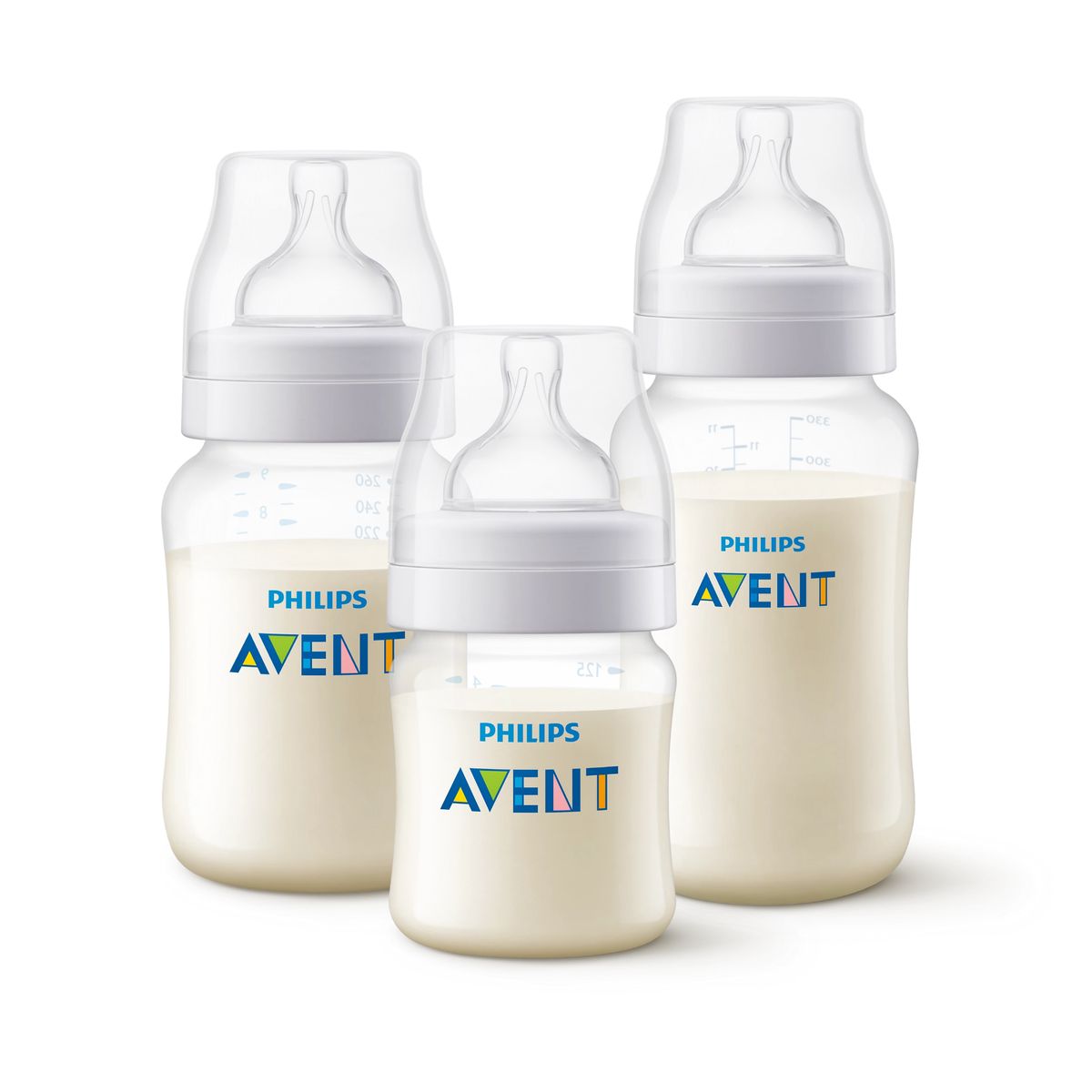 AVENT - Set mamadera anti-colic 125 ML+260ML+330 ML libre de BPA