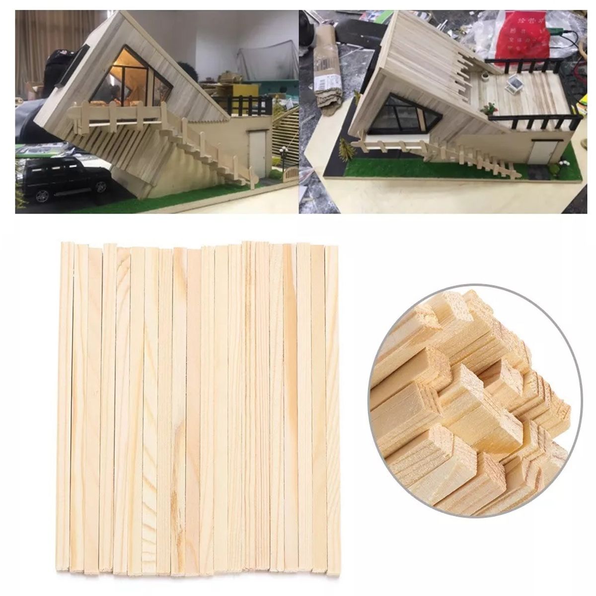 GENERICO - Madera De Balsa Palitos 150 X 6 X 6 Mm 10un Cuadrado…