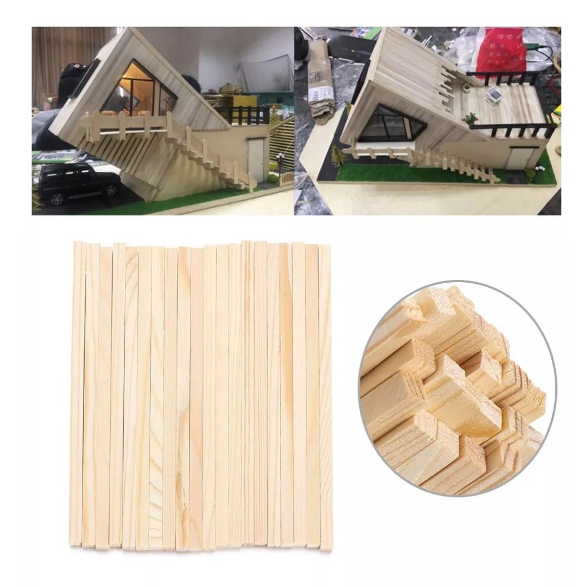 GENERICO - Madera De Balsa Palitos 150 X 6 X 6 Mm 10un Cuadrado…