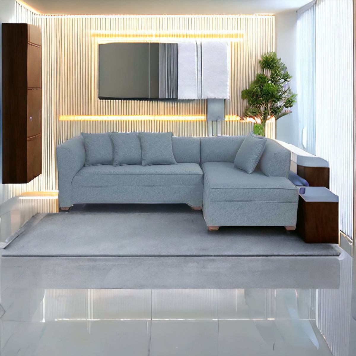 MUEBLES AMERICA - Seccional Metropolitan Derecho Lino Sidelli  Azul Claro